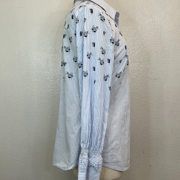 CAbi #5368 Whitney Floral Stripe Button Up Shirt Women's Size Medium - Picture 6 of 8